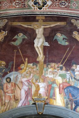 Çarmıha germe, fresk Andrea Di Bonaiuto, Santa Maria Novella müdür Dominik kilisede İspanyolca tarafından kilise Floransa, İtalya