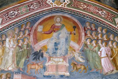 Zafer, Mesih'e fresk kilise militan ve muzaffer, Andrea di Buonaiuto, Santa Maria Novella müdür Dominik kilisede İspanyolca tarafından kiliseden Floransa, İtalya