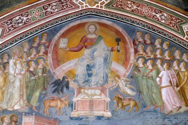 Zafer, Mesih'e fresk kilise militan ve muzaffer, Andrea di Buonaiuto, Santa Maria Novella müdür Dominik kilisede İspanyolca tarafından kiliseden Floransa, İtalya