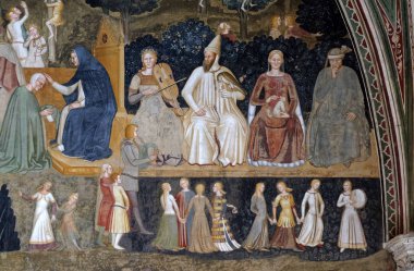 Kilise Floransa, İtalya'ayrıntı aktif ve muzaffer kilise fresk Andrea Di Bonaiuto, Santa Maria Novella müdür Dominik kilisede İspanyolca tarafından