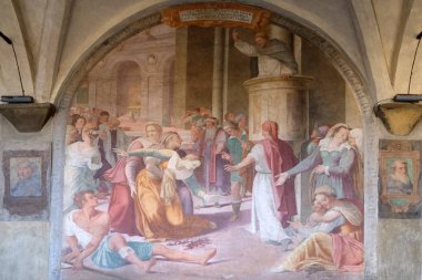 San Dominic bir takıntılı şeytandan, Santa Maria Novella müdür Dominik manastır Lorenzo Sciorina tarafından fresk boşaltır kilise Floransa, İtalya