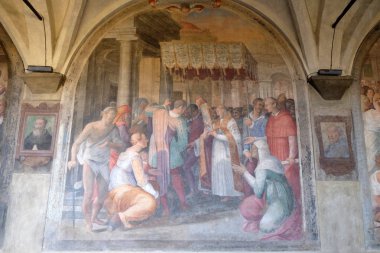 San Dominic yol açar görüntü ile alay Madonna, fresk Ludovico Buti tarafından Santa Maria Novella müdür Dominik manastır kilise Floransa, İtalya