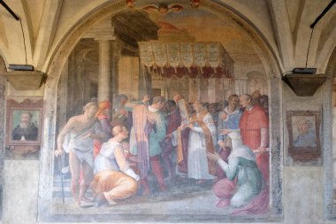 San Dominic yol açar görüntü ile alay Madonna, fresk Ludovico Buti tarafından Santa Maria Novella müdür Dominik manastır kilise Floransa, İtalya