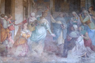 Saint Dominic dönüştürür sapkın hanımlar, Bernardiao Pocetti tarafından Santa Maria Novella müdür manastır Floransa, İtalya Dominik kilise fresco