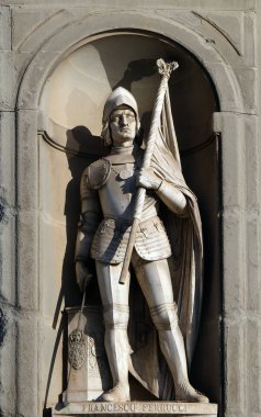 Francesco Ferrucci, Uffizi Colonnade nişler heykeli. 19. yüzyılın ilk yarısında onlar ünlü kişilerin Floransa, İtalya için 28 heykelleri tarafından işgal edildi