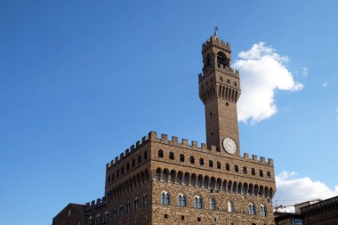 palazzo vecchio (eski saray) bir büyük Romanesk kale Saray gibi Belediye Floransa, İtalya