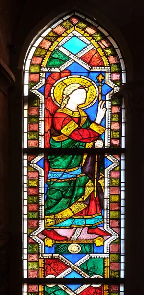 Άγιος Γαβριήλ Αρχάγγελος Λεκιασμένο Παράθυρο Γυαλιού Basilica Santa Croce Βασιλική — Φωτογραφία Αρχείου