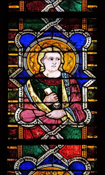 Katholieke Heilige Gekleurd Glas Basilica Santa Croce Basiliek Van Het — Stockfoto
