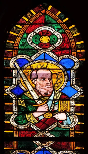 Άγιος Παύλος Λεκιασμένο Παράθυρο Γυαλιού Basilica Santa Croce Βασιλική Του — Φωτογραφία Αρχείου