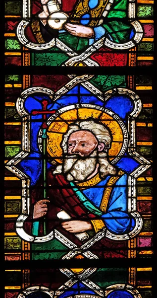 Catholic Saint Stained Glass Window Basilica Santa Croce Basilica Holy — Stock Photo, Image