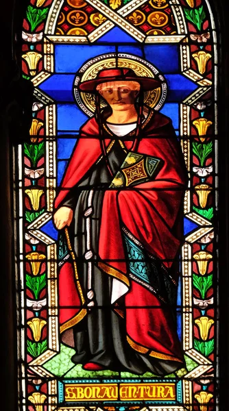 Saint Bonaventura Stained Glass Window Basilica Santa Croce Basilica Holy — Stock Photo, Image