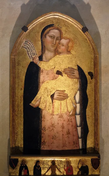 Vierge Enfant Par Jacopo Cione Basilique Santa Croce Basilique Sainte — Photo