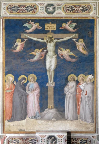 Crucifixion Fresco Taddeo Gaddi Sacristy Basilica Santa Croce Basilica Holy — Stock Photo, Image