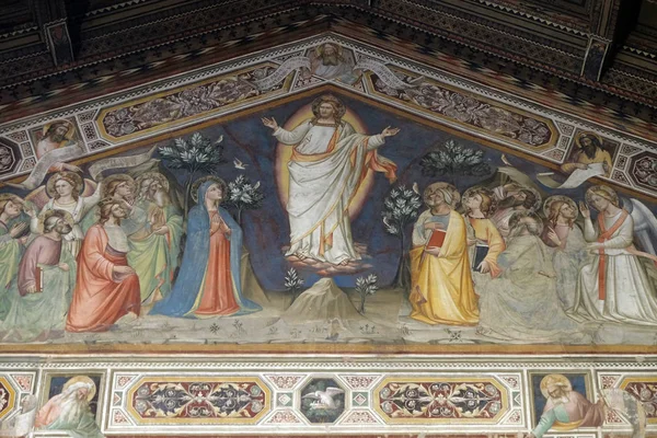 Ascensione Affresco Niccolo Pietro Gerini Sagrestia Nella Basilica Santa Croce — Foto Stock