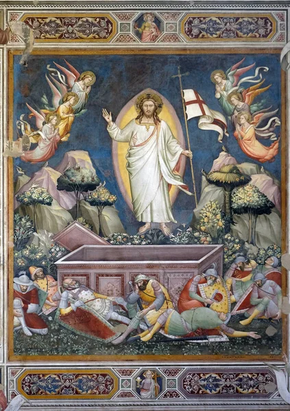 Resurrection Fresco Niccolo Pietro Gerini Sacristy Basilica Santa Croce Basilica — Stock Photo, Image