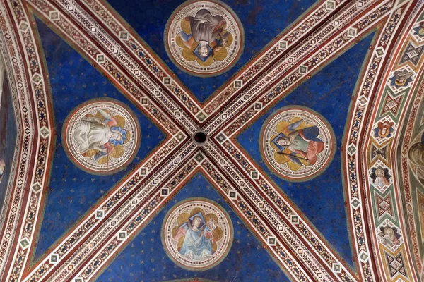 Plafond Van Baroncelli Kapel Juiste Transept Van Basilica Santa Croce — Stockfoto