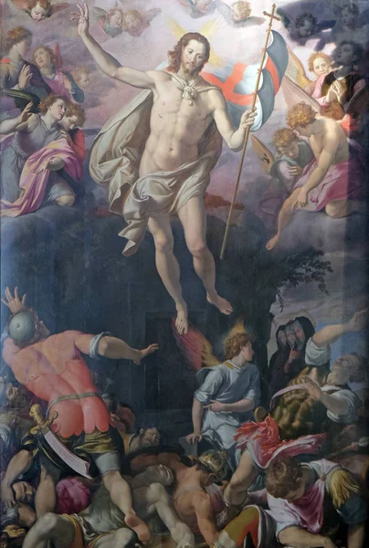 意大利佛罗伦萨圣十字大教堂 Santi Tito 圣十字大教堂 的基督复活 — 图库照片