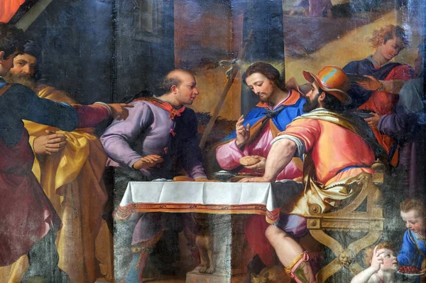 Δείπνο Στους Εμμαούς Του Τίτο Santi Βασιλική Της Santa Croce — Φωτογραφία Αρχείου