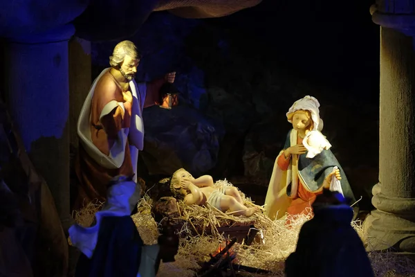 Nativity Scene Basilica Santa Croce Basilica Holy Cross Florence Italy — Stock Photo, Image