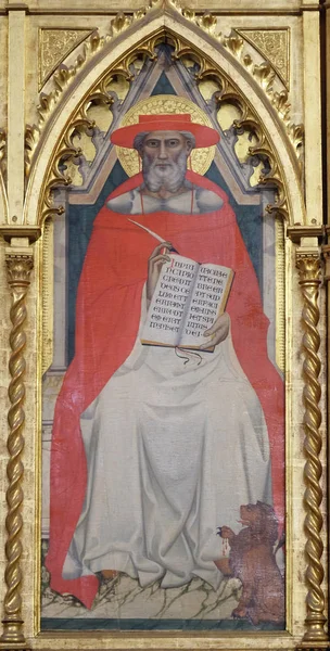 Saint Jerome Kyrkolärare Giovanni Del Biondo Detalj Polyptych Högaltaret Den — Stockfoto