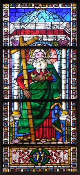 Saint Andrew Stained Glass Window Basilica Santa Croce Basilica Holy — Stock Photo, Image