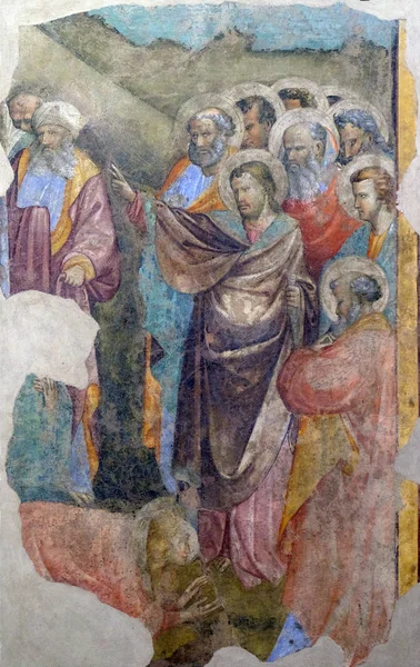 Opstanding Van Lazarus Fresco Van Gherardo Starnina Basilica Santa Croce — Stockfoto