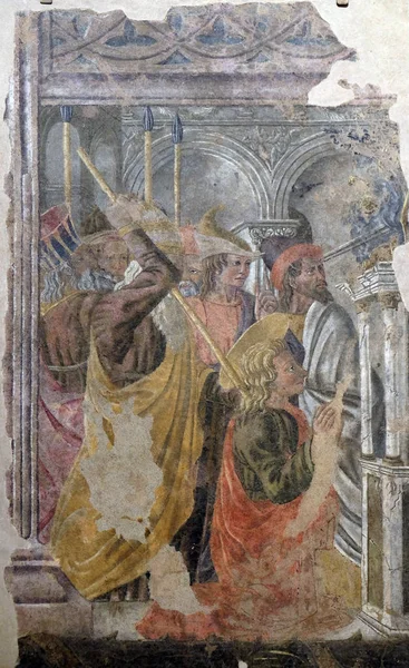 Martirio San Tommaso Apostolo Affresco Del Circolo Andrea Castagno Basilica — Foto Stock