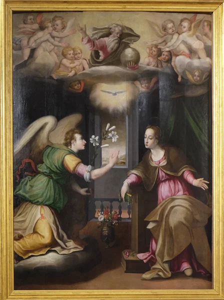 Annunciatie Cirkel Van Giorgio Vasari Bardi Mangona Kapel Basilica Santa — Stockfoto