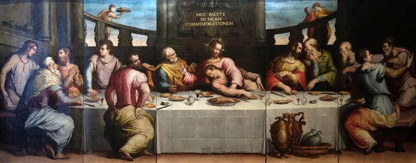 Het Laatste Avondmaal Van Christus Door Giorgio Vasari Basilica Santa — Stockfoto