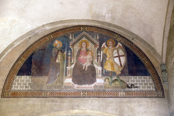 Madonna Çocuk Archangel Michael Louis Toulous Fresco Okul Giotto Floransa — Stok fotoğraf