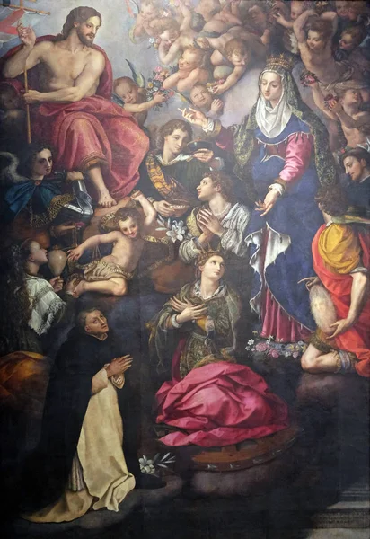 Aparição Nossa Senhora São Jacinto Óleo Sobre Painel 1596 Por — Fotografia de Stock