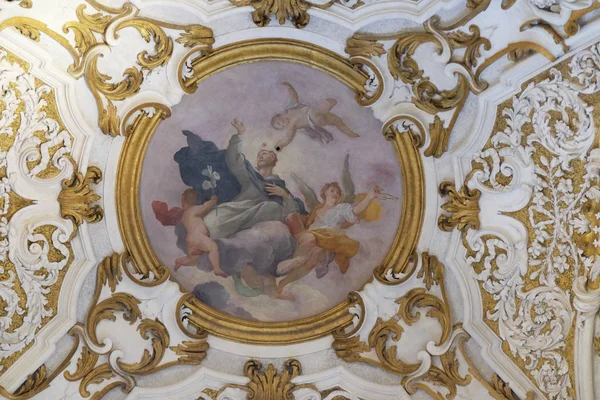 Szent Domonkos Dicsőségben Freskó Stukkó Által Pietro Dandini Santa Maria — Stock Fotó