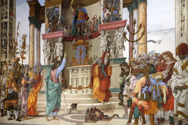 Sint Filippus Rijden Draak Van Tempel Van Hieropolis Fresco Strozzi — Stockfoto