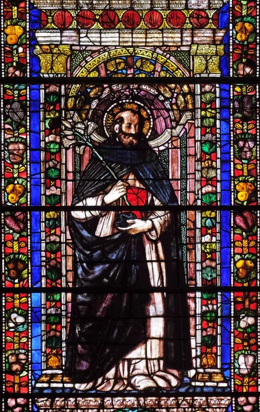 Sankt Antonius Padua Målat Glasfönster Santa Maria Novella Rektor Dominikanska — Stockfoto