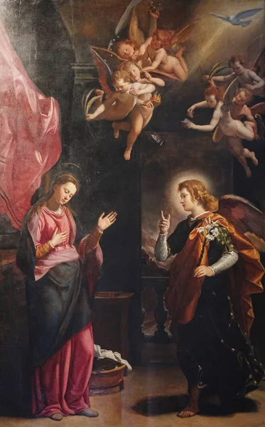 Anunciação Virgem Maria Por Santi Tito Santa Maria Novella Principal — Fotografia de Stock