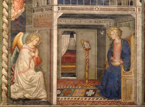 Anunciação Virgem Maria Por Pietro Miniato Santa Maria Novella Principal — Fotografia de Stock