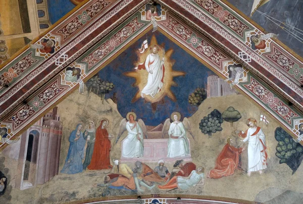 Raising Christ Fresco Andrea Bonaiuto Detail Passion Resurrection Christ Fresco — Stock Photo, Image