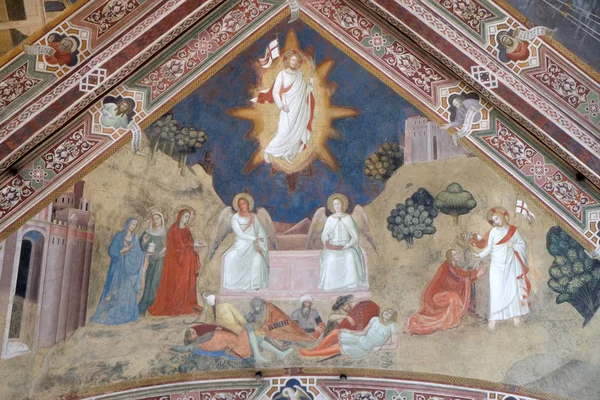 Risveglio Cristo Affresco Andrea Bonaiuto Particolare Della Passione Risurrezione Cristo — Foto Stock