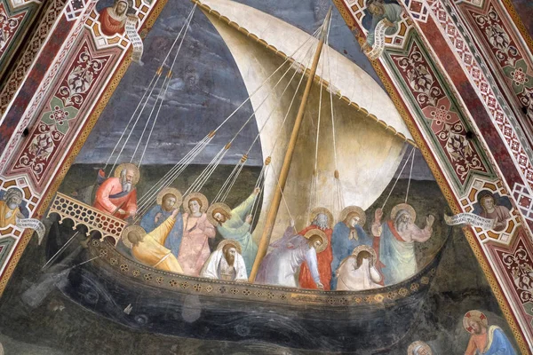 Voyage Saint Peter Fresco Kirjoittanut Andrea Buonaiuto Ylärajassa Cappellone Degli — kuvapankkivalokuva