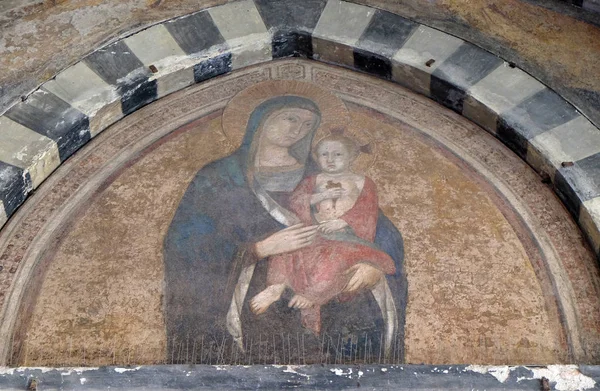 Virgin Mary Baby Jesus Fresco Santa Maria Novella Principal Dominican — Stock Photo, Image