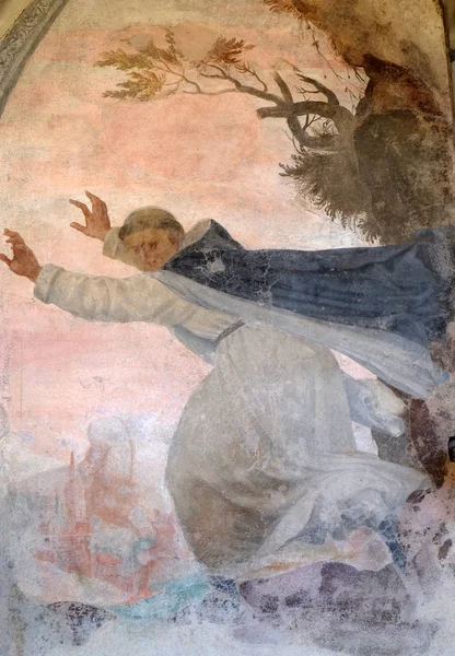 Saint Peter Şehit Fresco Santa Maria Novella Sorumlusunun Manastır Dominik — Stok fotoğraf