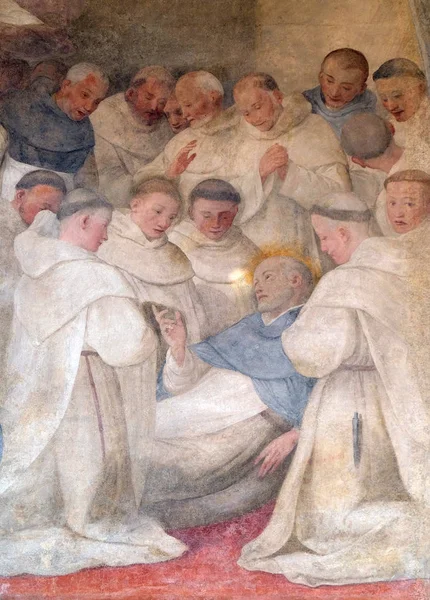 Αγωνία Του San Dominic Ludovico Buti Τοιχογραφία Στο Μοναστήρι Της — Φωτογραφία Αρχείου