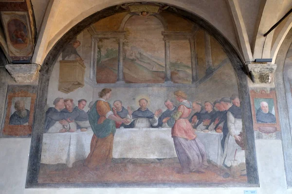 San Dominic Mensa Alimenté Par Les Anges Fresque Santi Tito — Photo