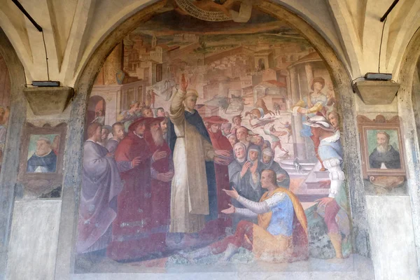 San Dominic Ανασταίνει Τον Ανιψιό Του Καρδινάλιος Ορσίνι Τοιχογραφία Από — Φωτογραφία Αρχείου