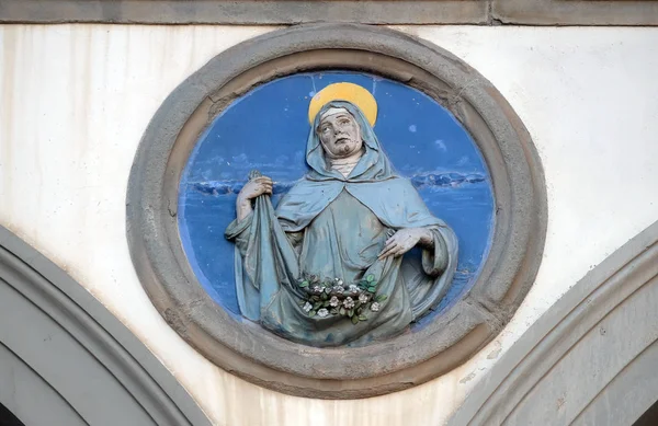 Elizabeth Glazed Terracotta Tondo Andrea Della Robbia Located Two Arches — Stock Photo, Image