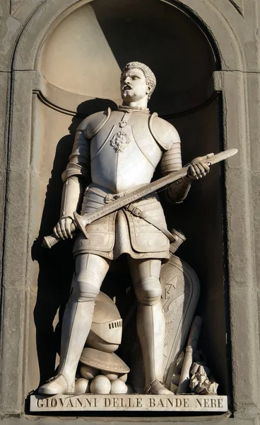 Giovanni Delle Bande Nere Statue Niches Uffizi Colonnade First Half — Stock Photo, Image