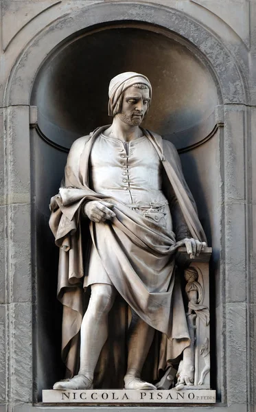 Nicola Pisano Staty Nischer Uffizi Pelargången Den Första Halvan 1800 — Stockfoto