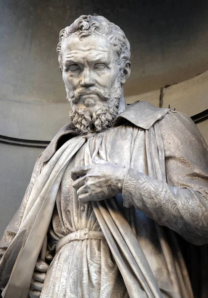Michelangelo Buonarroti Posąg Niszach Kolumnada Uffizi Pierwszej Połowie Xix Wieku — Zdjęcie stockowe