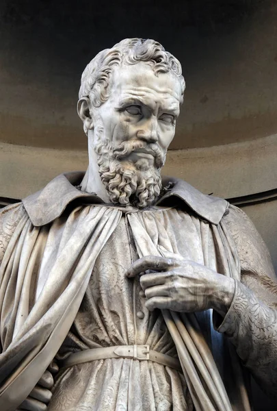 Michelangelo Buonarroti Statue Den Nischen Der Kolonnaden Der Uffizien Der — Stockfoto