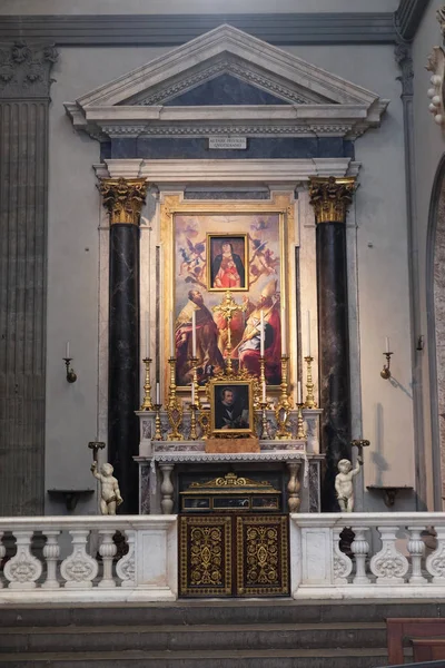 Saints Zenobius Ambrose Angels Surrounding Madonna Altar Basilica San Lorenzo — Stock Photo, Image